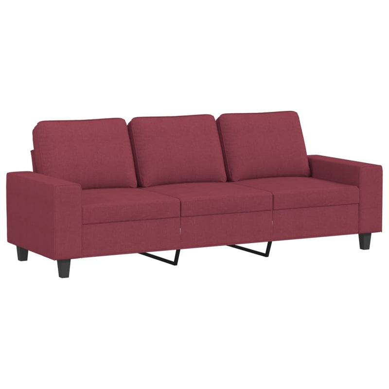 Set de canapea, 2 piese, roșu vin, material textil