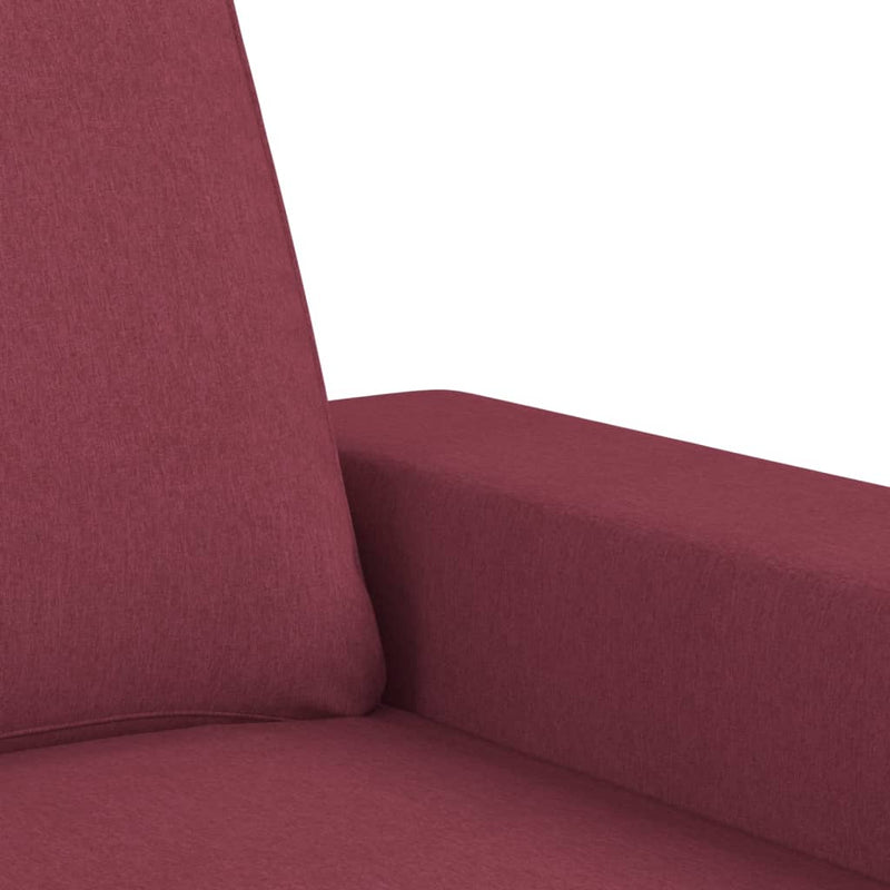 Set de canapea, 2 piese, roșu vin, material textil