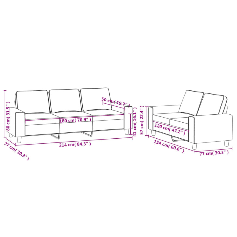Set de canapea, 2 piese, roșu vin, material textil
