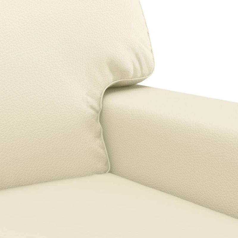 Set de canapele, 2 piese, crem, piele ecologică