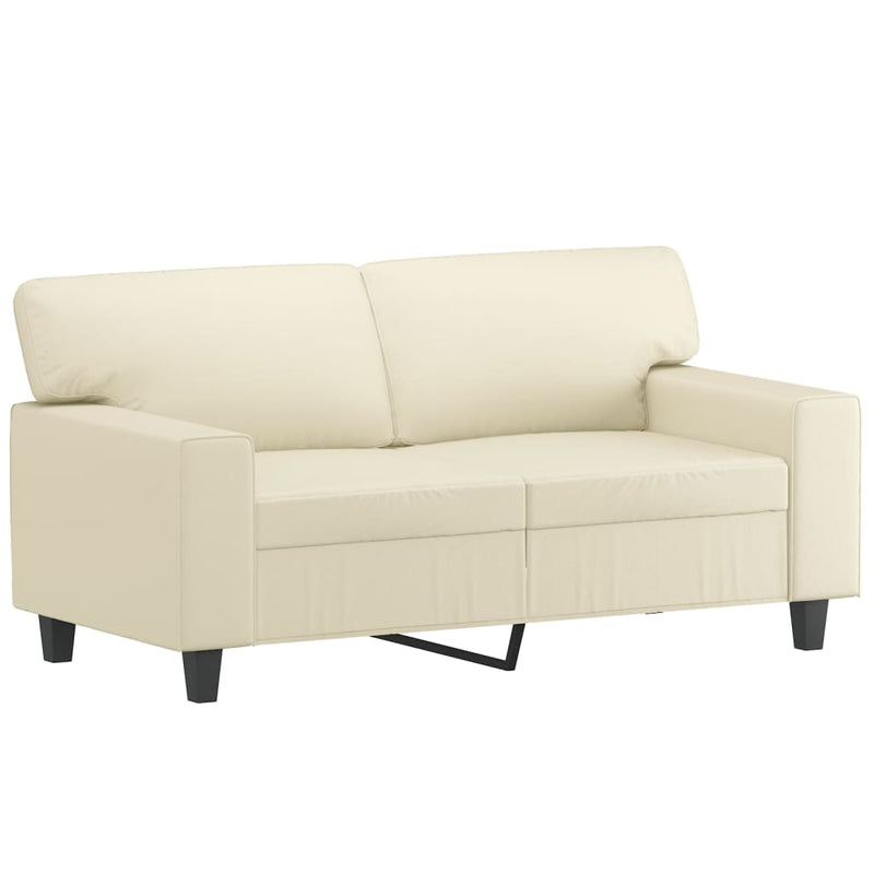 Set de canapele, 3 piese, crem, piele ecologică