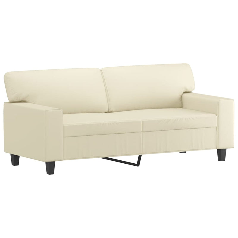 Set de canapele, 3 piese, crem, piele ecologică
