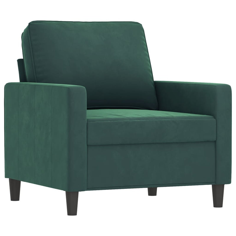 Set de canapele, 4 piese, verde închis, catifea