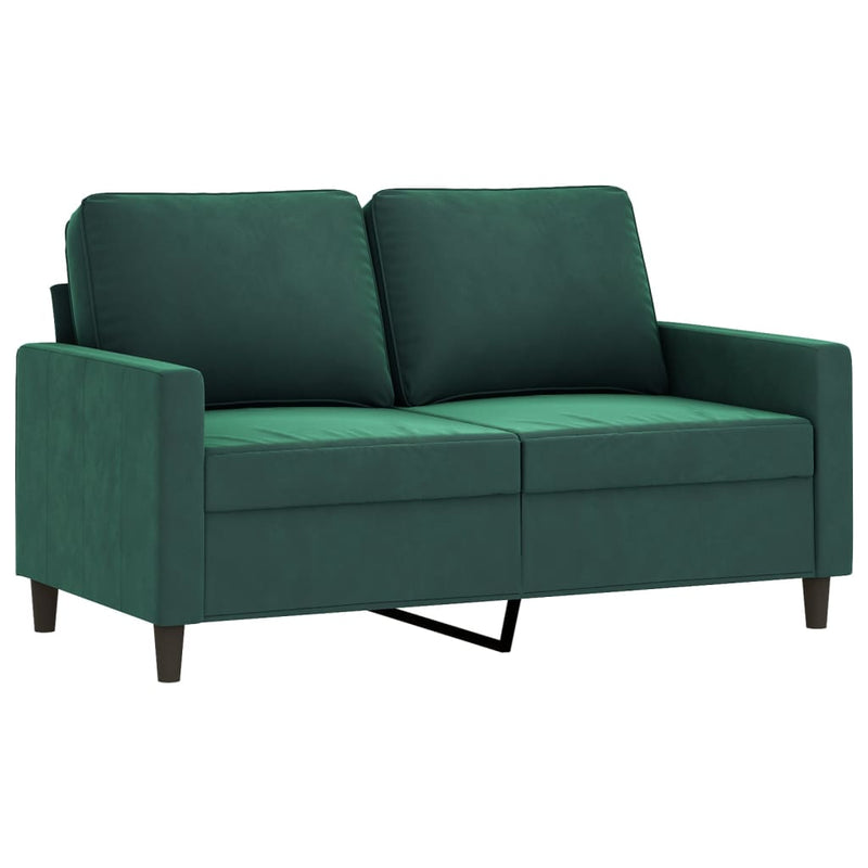 Set de canapele, 4 piese, verde închis, catifea