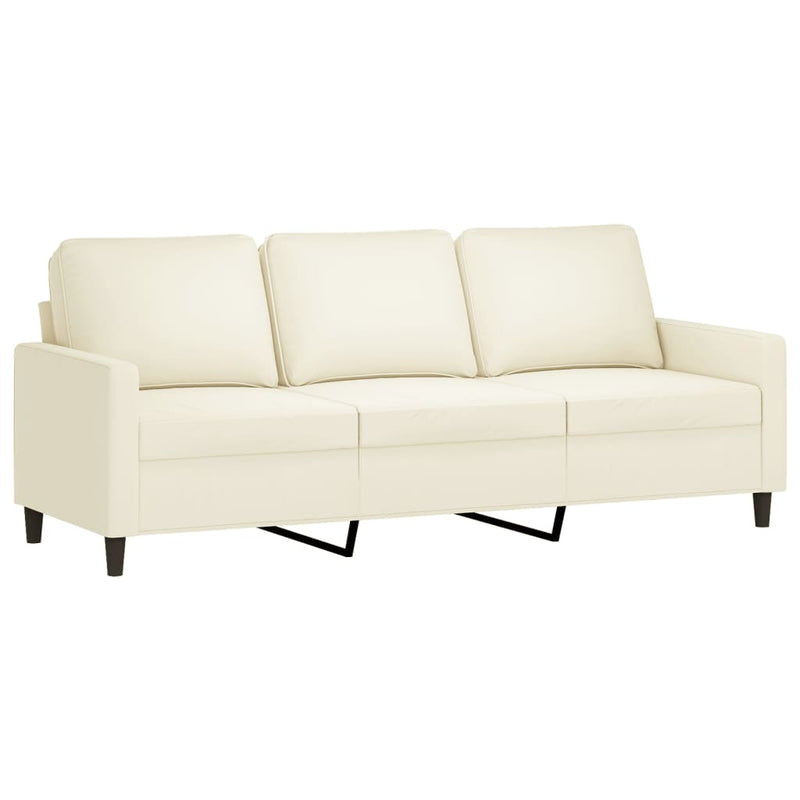 Set de canapele, 4 piese, crem, catifea