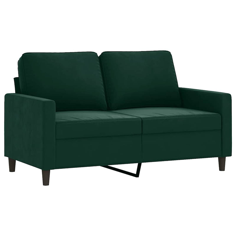 Set canapea cu perne, 3 piese, verde închis, catifea