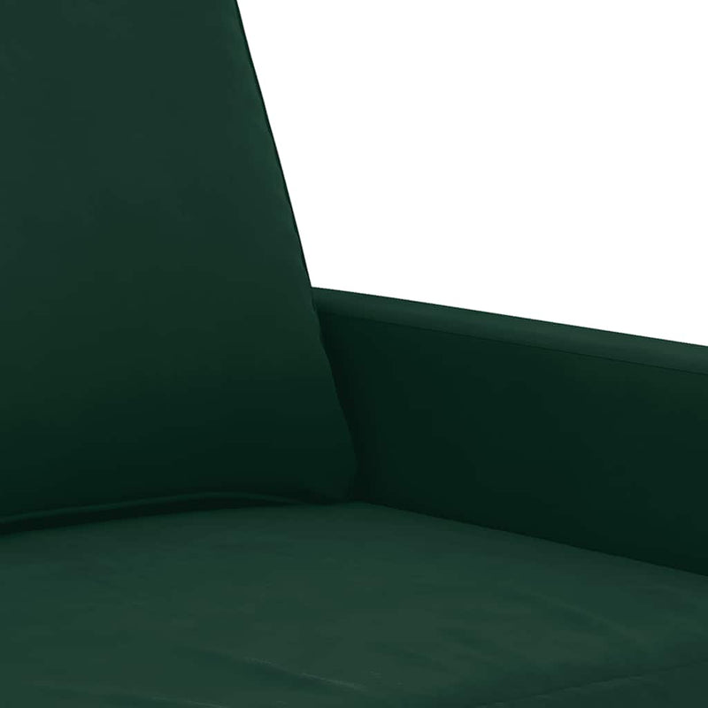 Set canapea cu perne, 3 piese, verde închis, catifea