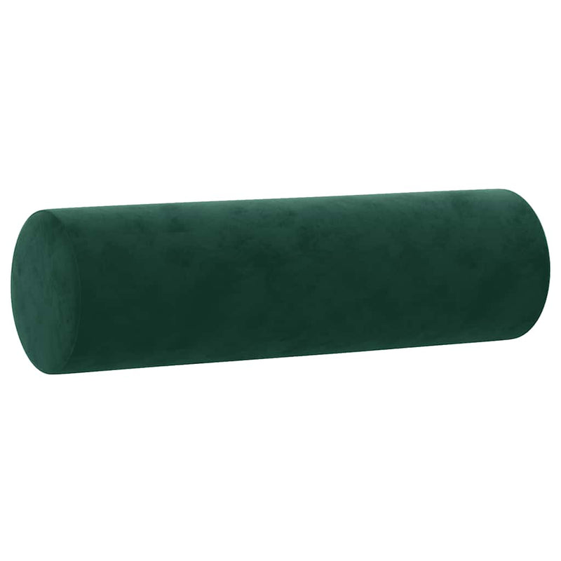 Set canapea cu perne, 3 piese, verde închis, catifea