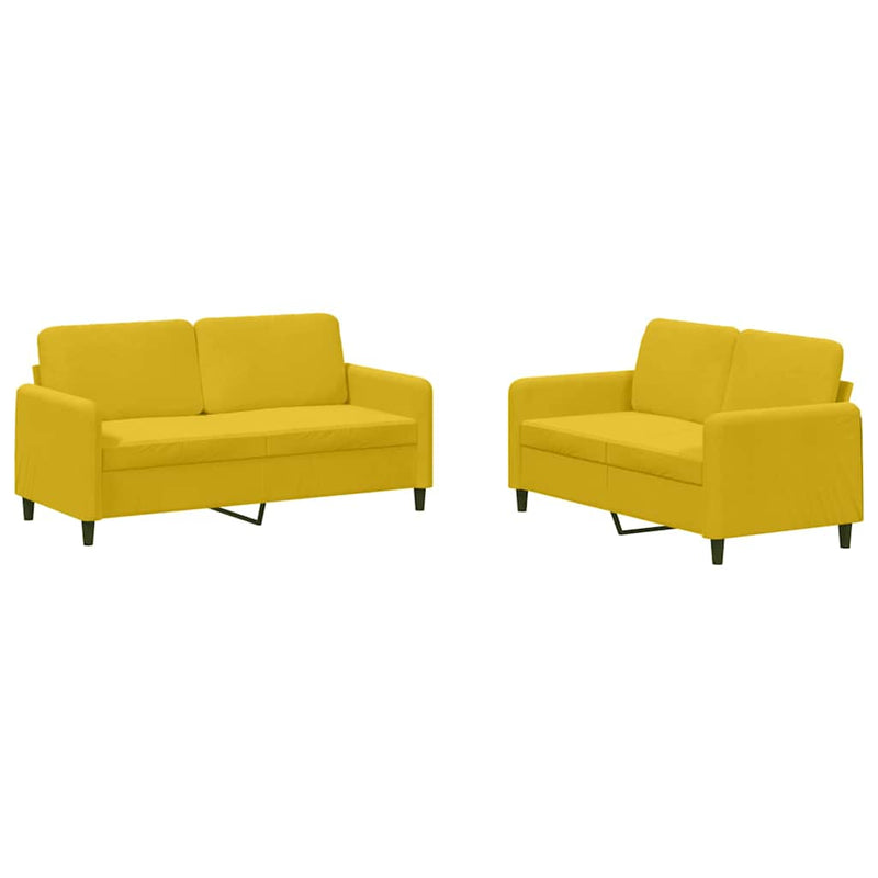 Set canapea 2 piese, galben, catifea