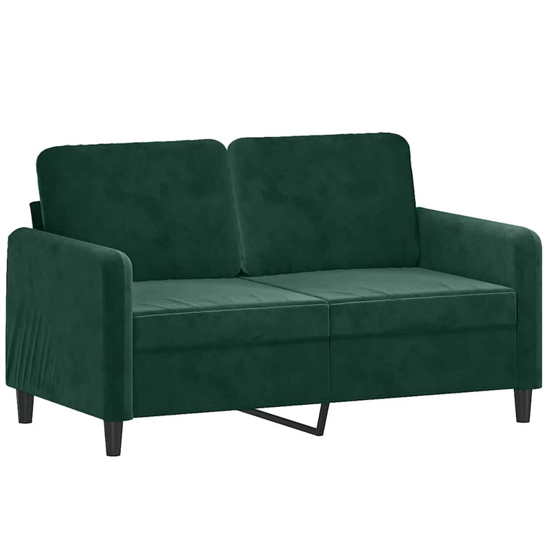 Set canapea cu perne, 3 piese, verde închis, catifea