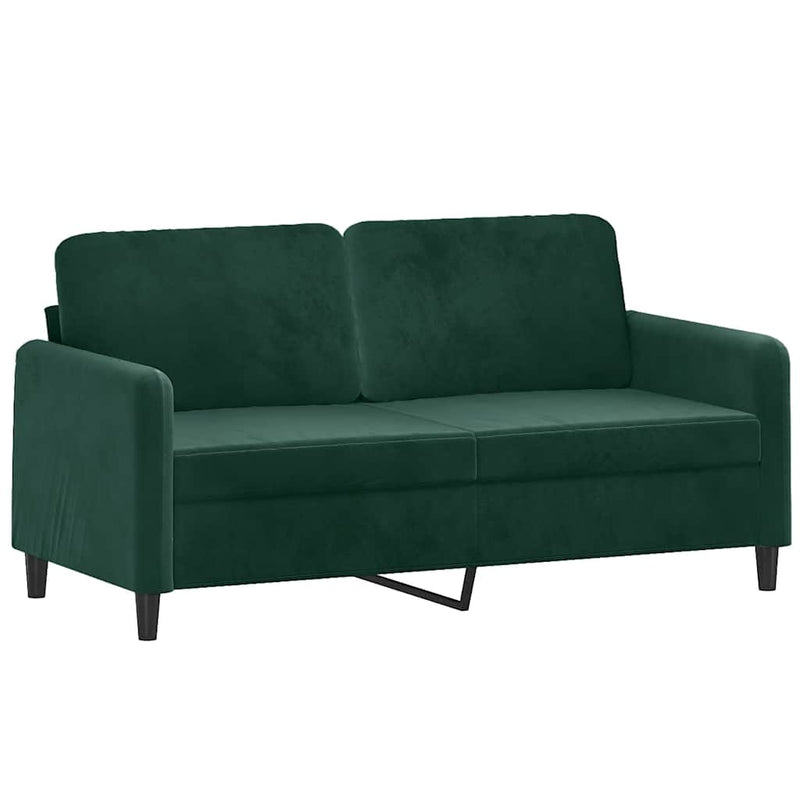 Set canapea cu perne, 3 piese, verde închis, catifea