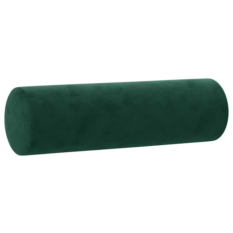 Set canapea cu perne, 3 piese, verde închis, catifea