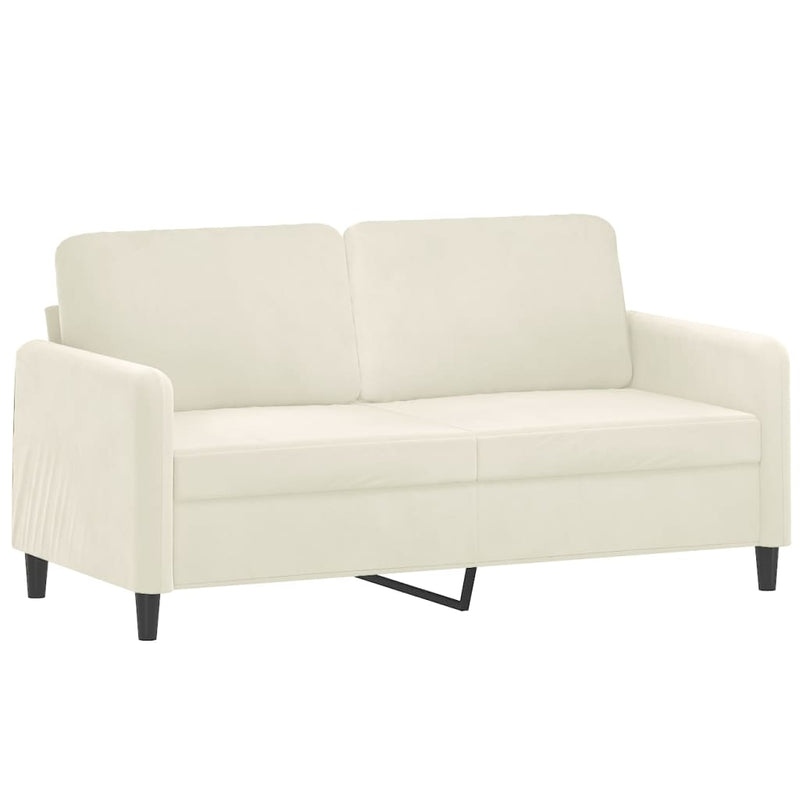 Set de canapele cu perne, 3 piese, crem, catifea