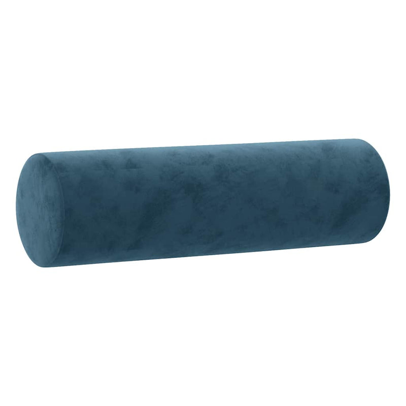 Set de canapele cu perne, 3 piese, albastru, catifea