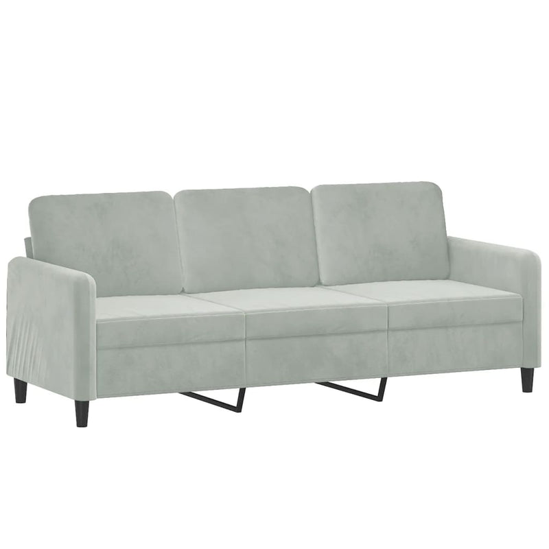 Set canapea, 2 piese, gri deschis, catifea