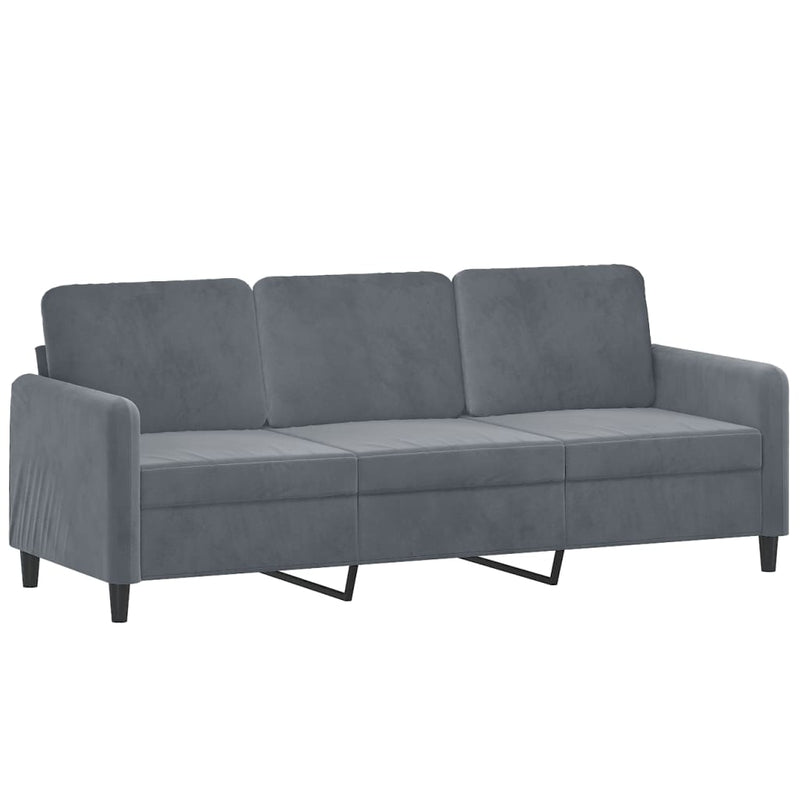 Set canapea, 2 piese, gri închis, catifea
