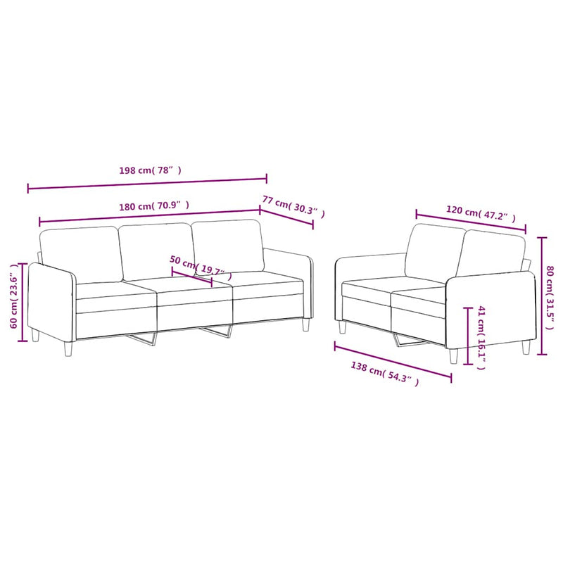 Set canapea 2 piese, galben, catifea