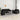 Set de canapele, 3 piese, negru, catifea