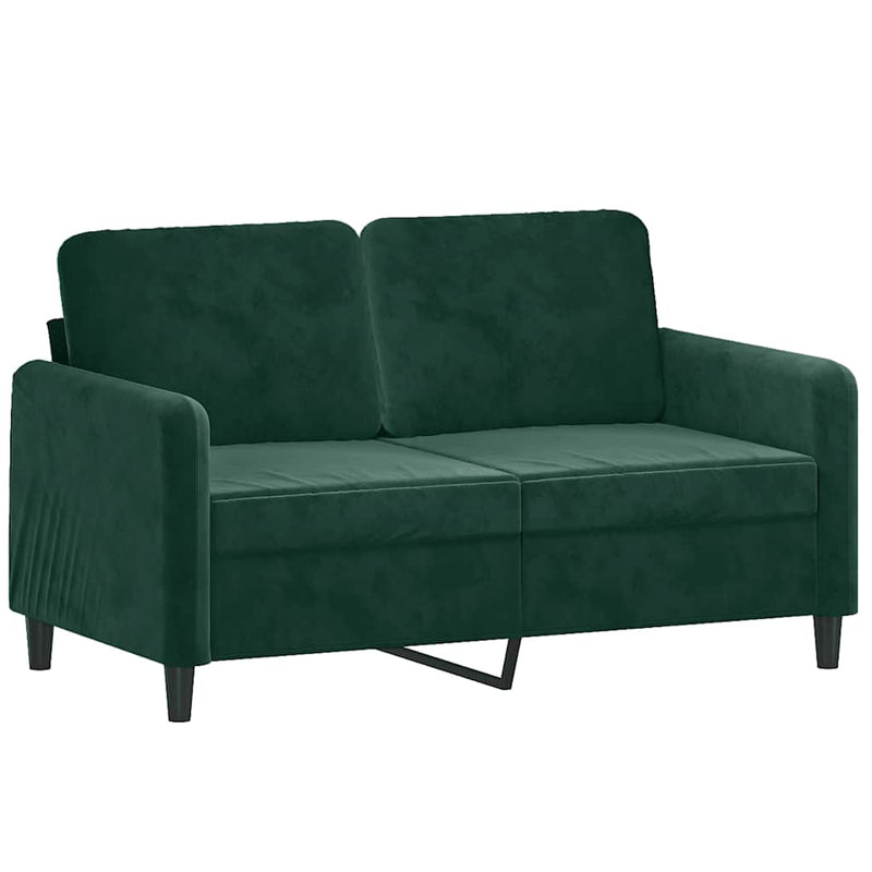 Set canapea cu perne, 2 piese, verde închis, catifea
