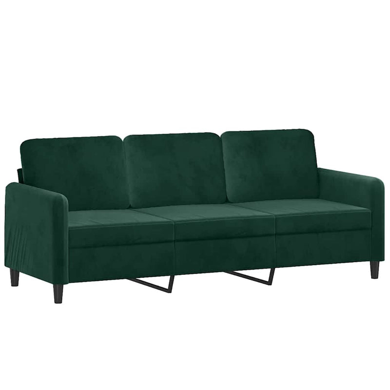 Set canapea cu perne, 2 piese, verde închis, catifea