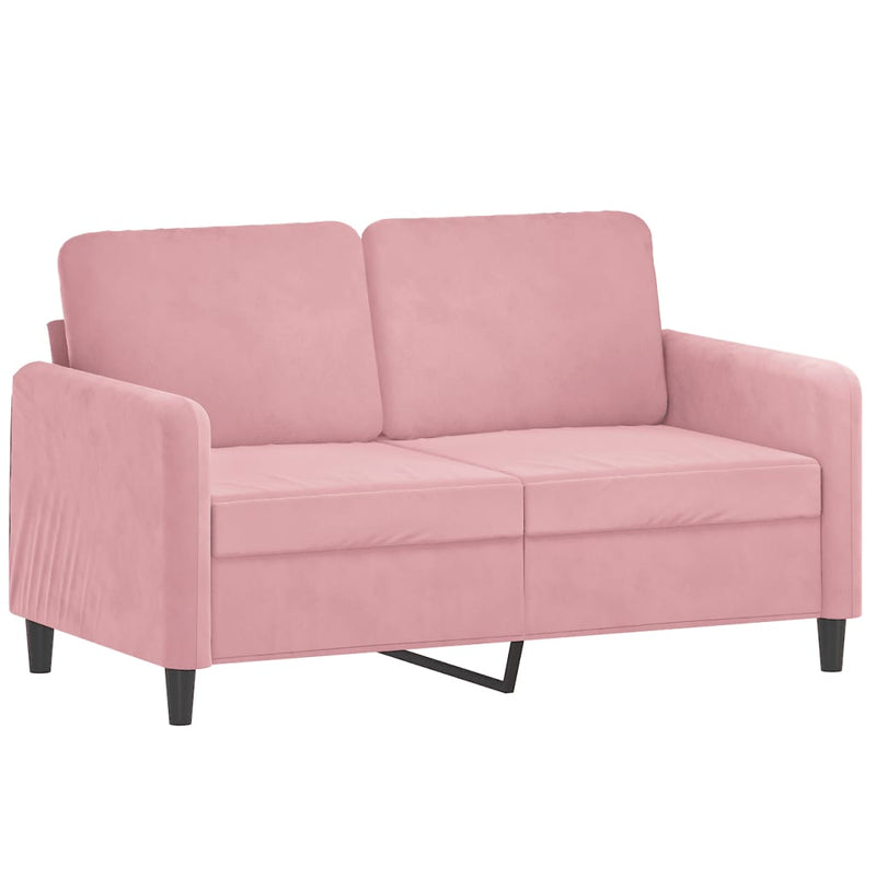 Set canapea cu perne, 3 piese, roz, catifea