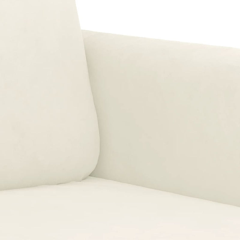 Set de canapele cu perne, 3 piese, crem, catifea