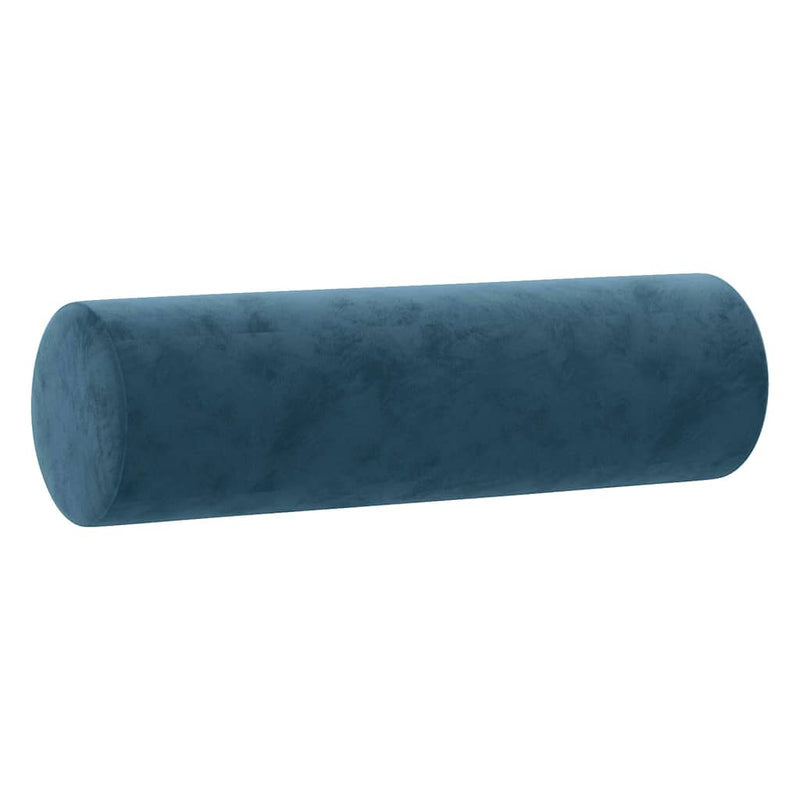 Set de canapele cu perne, 3 piese, albastru, catifea