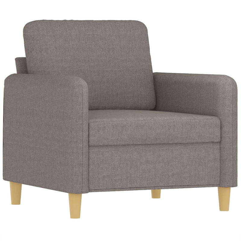 Set de canapea cu perne, 3 piese, gri taupe, material textil