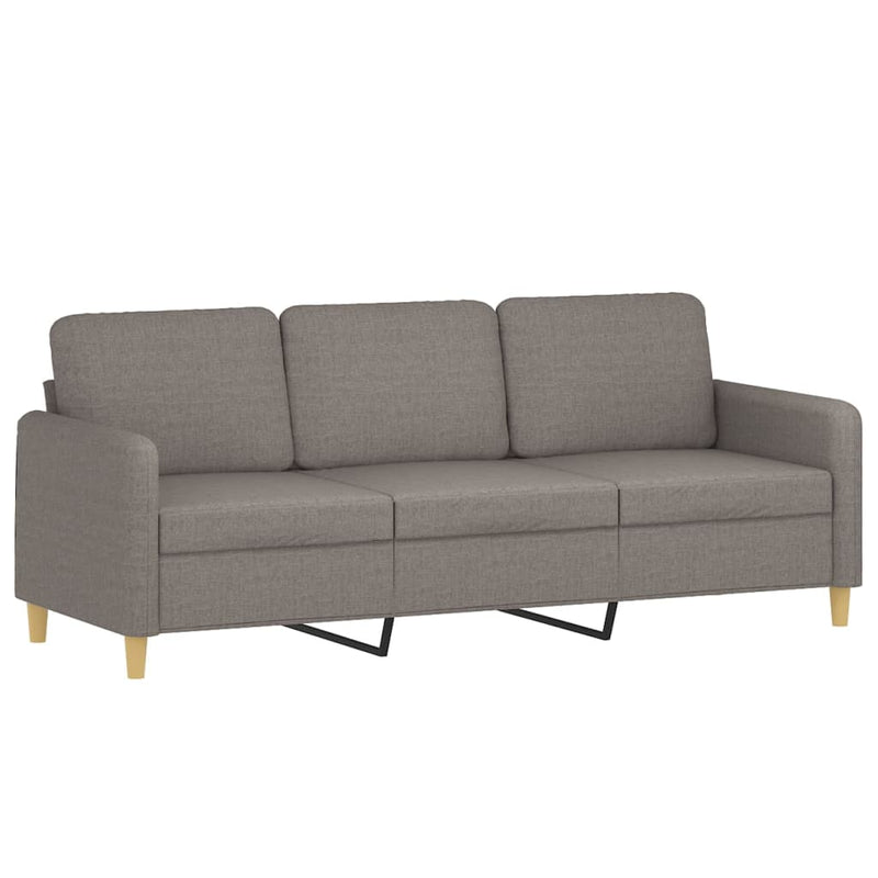 Set de canapea cu perne, 3 piese, gri taupe, material textil