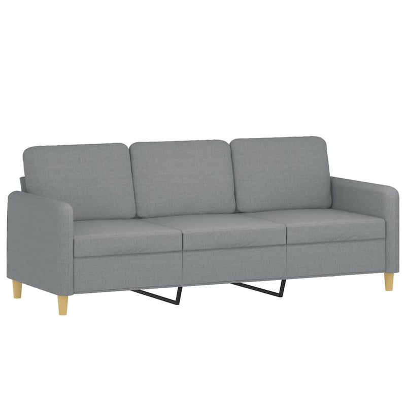 Set de canapele cu perne, 4 piese, gri deschis, textil