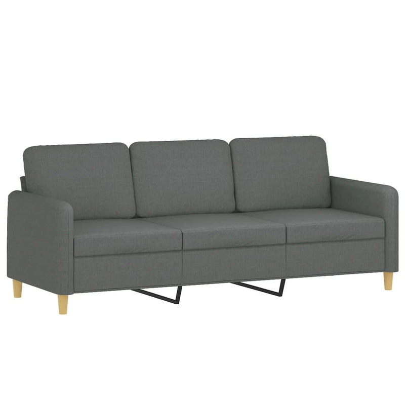 Set de canapele cu perne, 4 piese, gri închis, textil