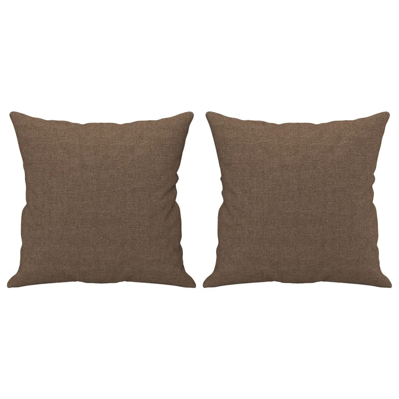 Set de canapele cu perne, 3 piese, maro, textil