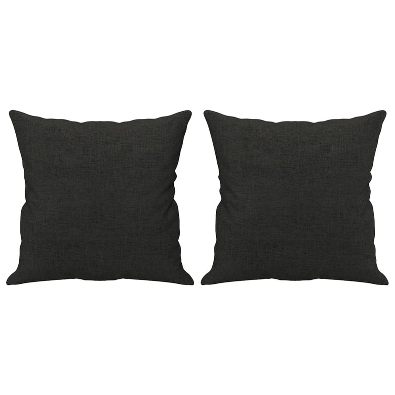 Set de canapele cu perne, 3 piese, negru, textil