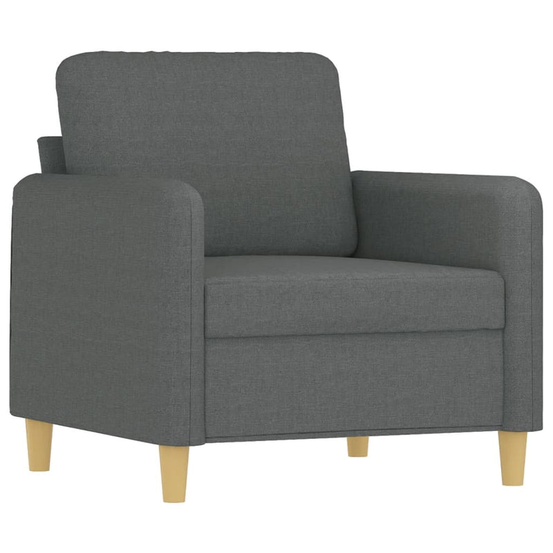Set de canapele cu perne, 4 piese, gri închis, material textil