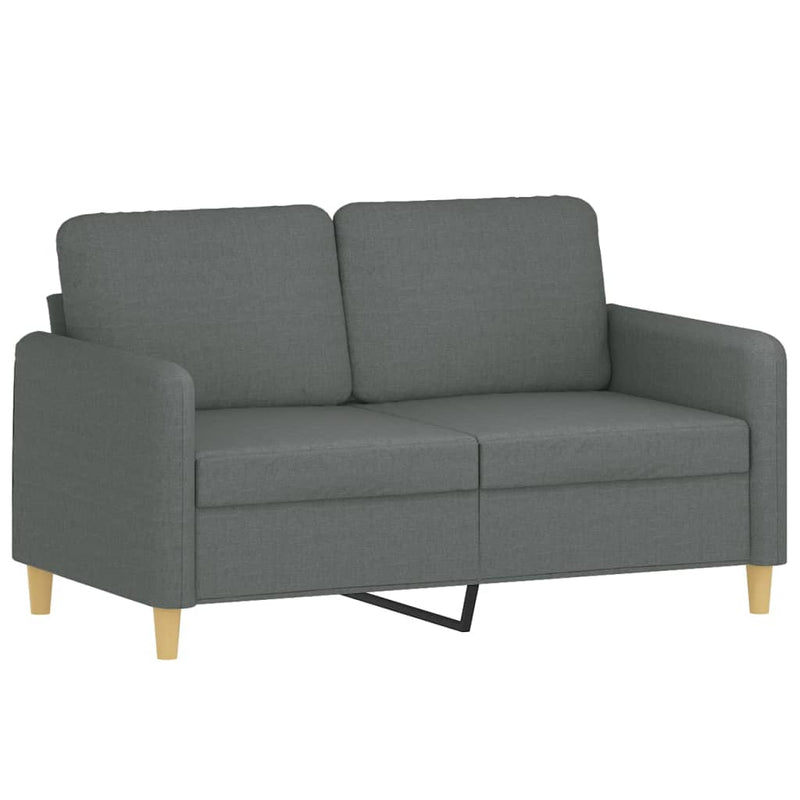 Set de canapele cu perne, 4 piese, gri închis, material textil