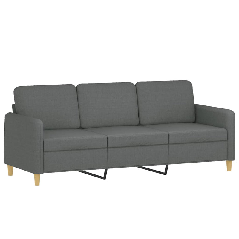 Set de canapele cu perne, 4 piese, gri închis, material textil