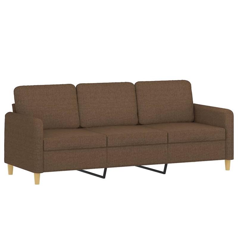 Set de canapele cu perne, 4 piese, maro, textil
