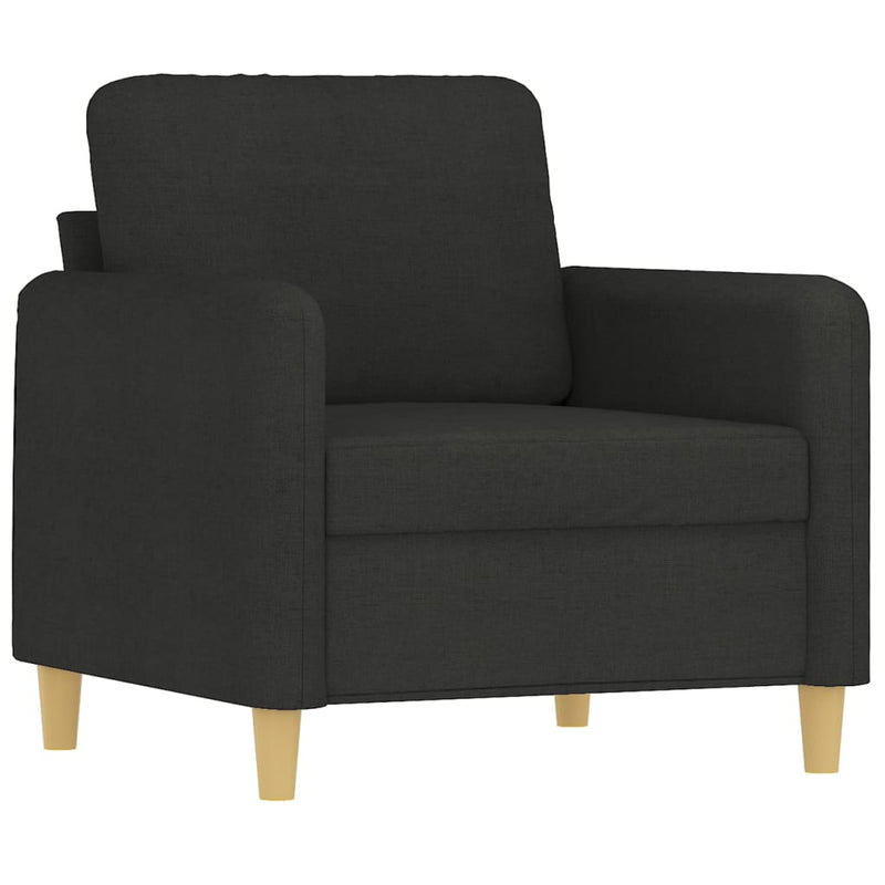 Set de canapele cu perne, 4 piese, negru, material textil