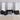 Set de canapele cu perne, 4 piese, negru, material textil