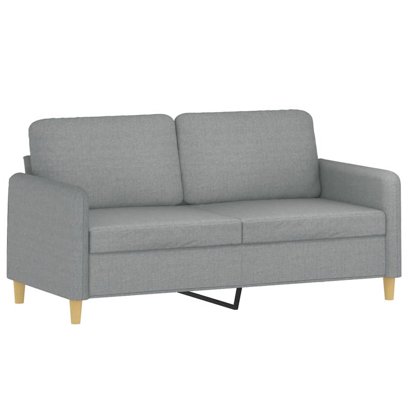 Set de canapele cu perne, 2 piese, gri deschis, textil