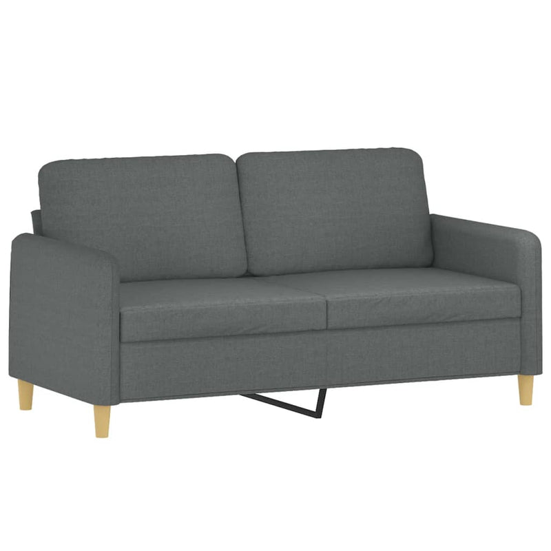Set de canapele cu perne, 2 piese, gri închis, textil