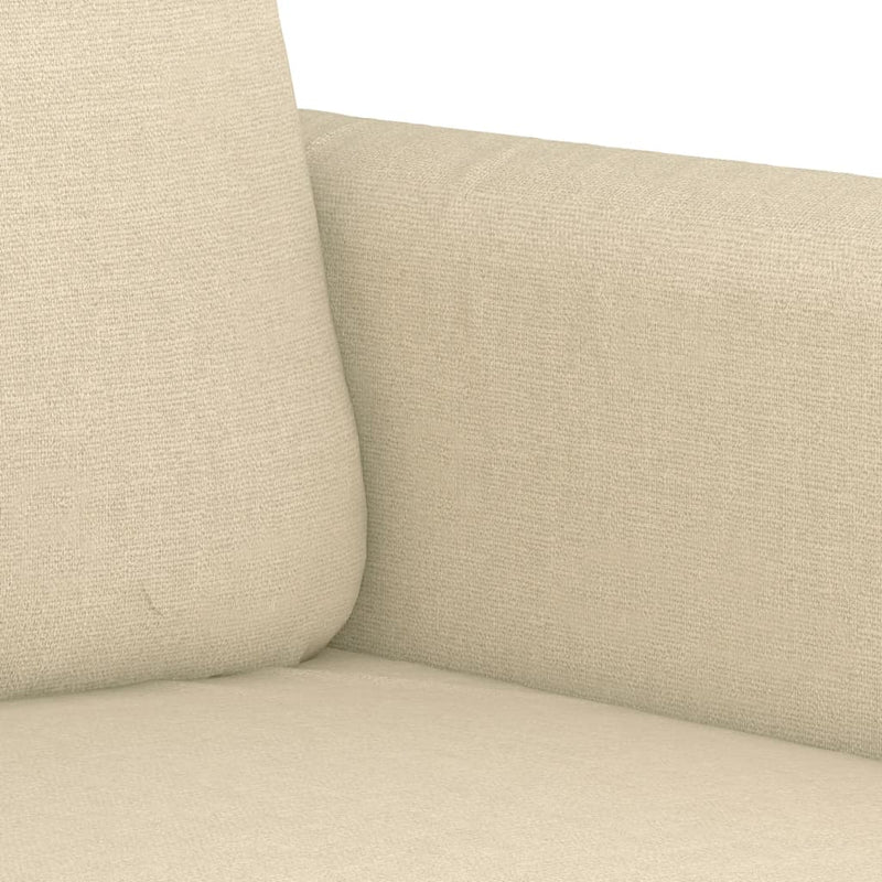 Set de canapele cu perne, 2 piese, crem, textil