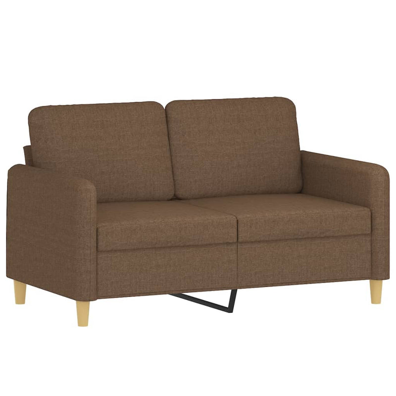 Set de canapele cu perne, 2 piese, maro, textil