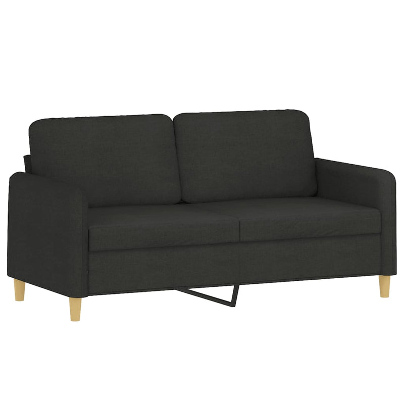Set de canapele cu perne, 2 piese, negru, textil