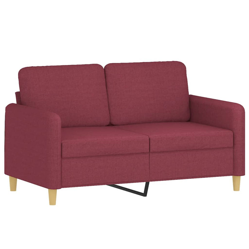 Set canapea cu perne, 2 piese, roșu vin, material textil