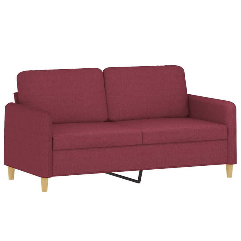 Set canapea cu perne, 2 piese, roșu vin, material textil