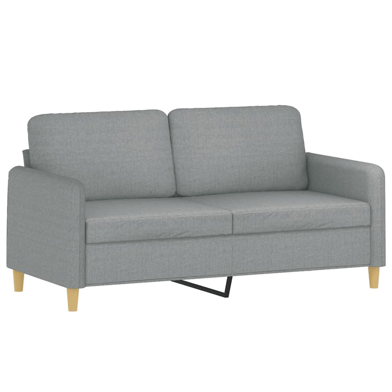 Set de canapele cu perne, 3 piese, gri deschis, textil