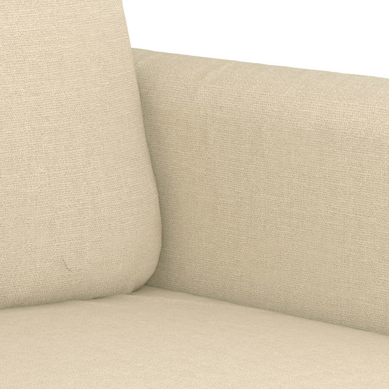 Set de canapele cu perne, 3 piese, crem, textil