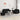 Set de canapele cu perne, 3 piese, negru, textil
