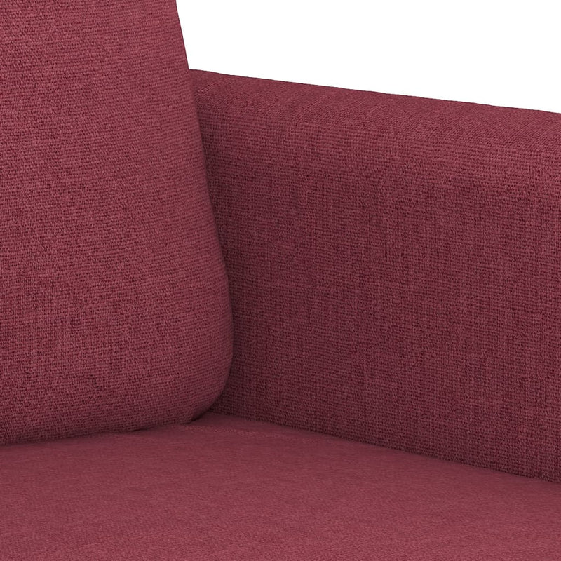 Set canapea cu perne, 3 piese, roșu vin, material textil